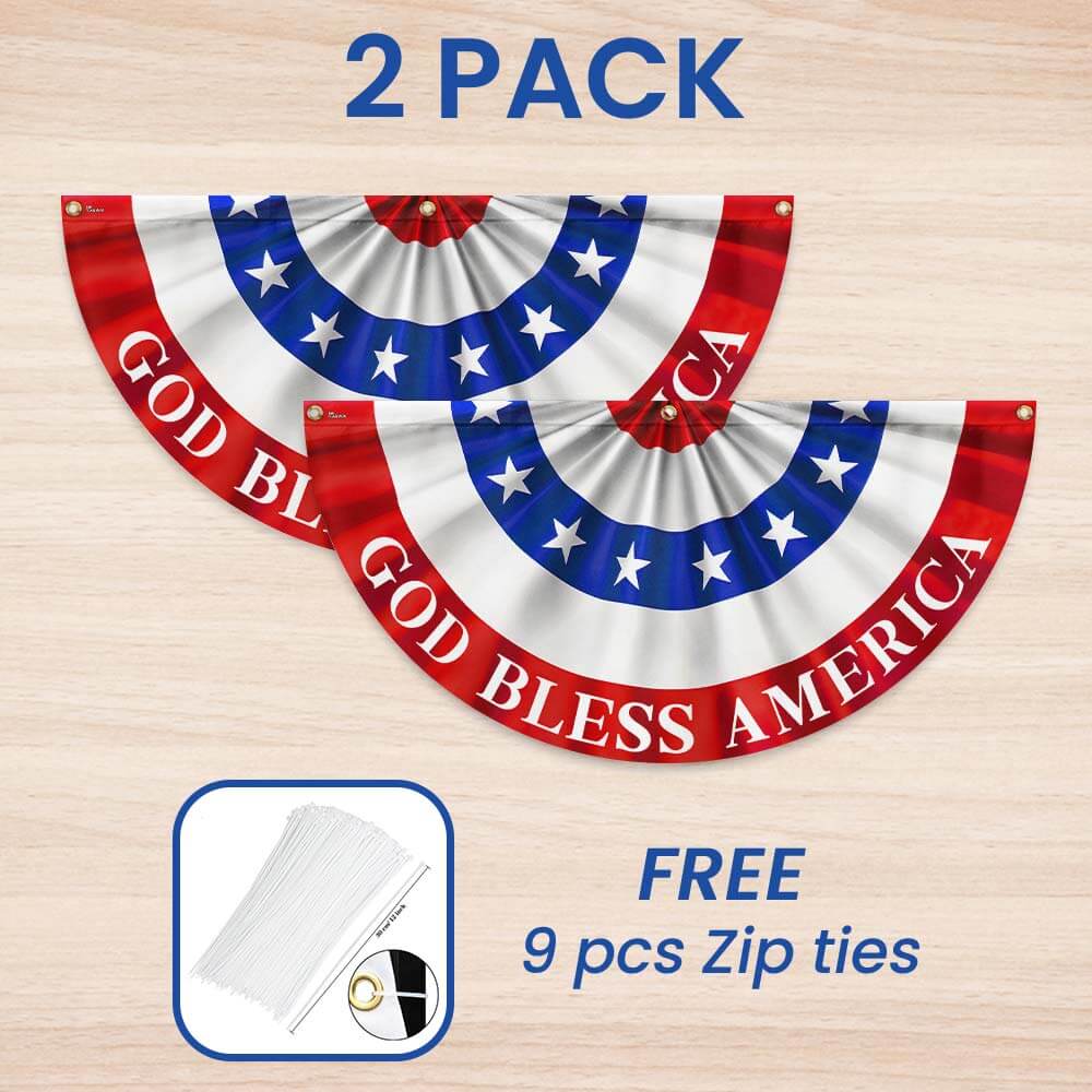 Bimipi American Flag - Happy 4th Of july United We Stand Non-pleated Fan Flag