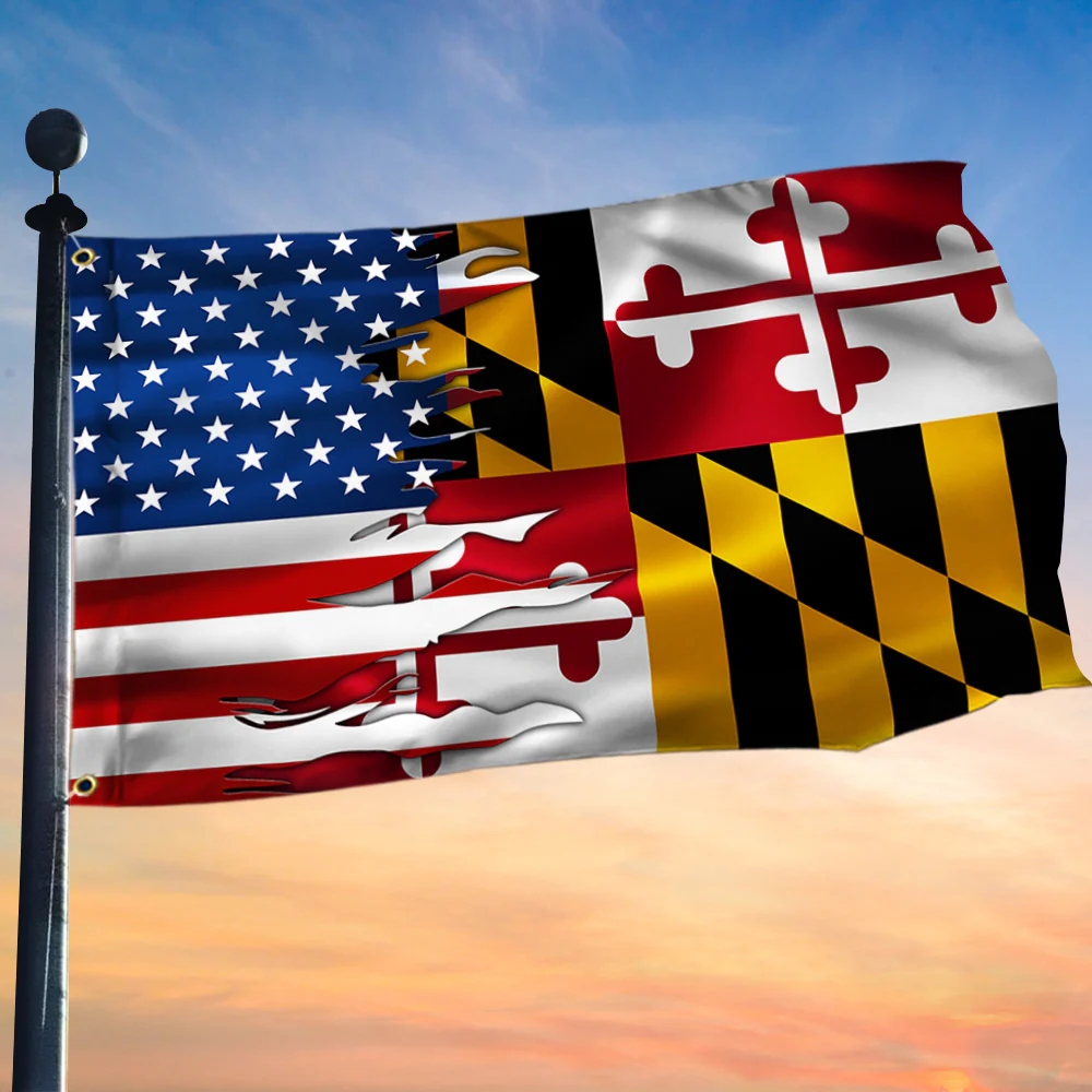 Maryland And American Grommet Flag MLH1913GFv6