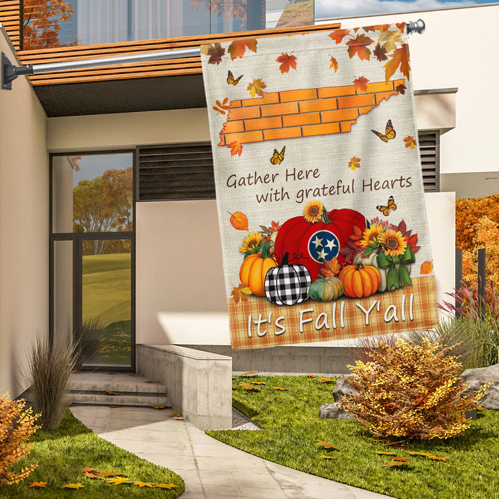 It's Fall Y'all Halloween Pumpkin Fall Tennessee Flag TPT1132Fv1